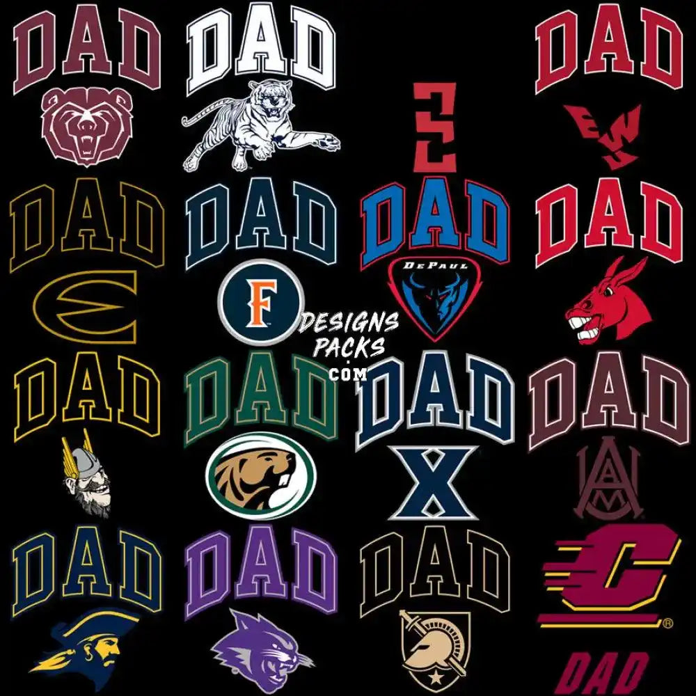 40 Dad College University Usa States Father’s Day Designs Bundle Png