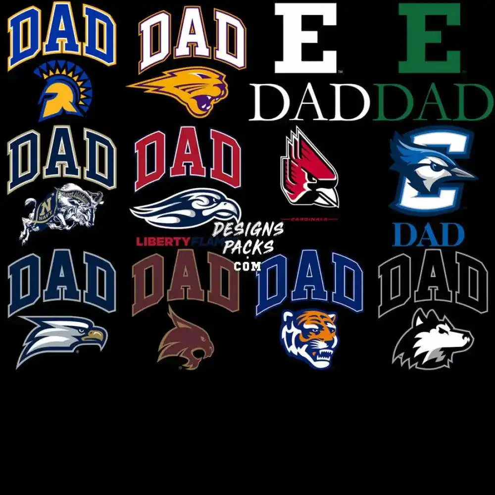 40 Dad College University Usa States Father’s Day Designs Bundle Png
