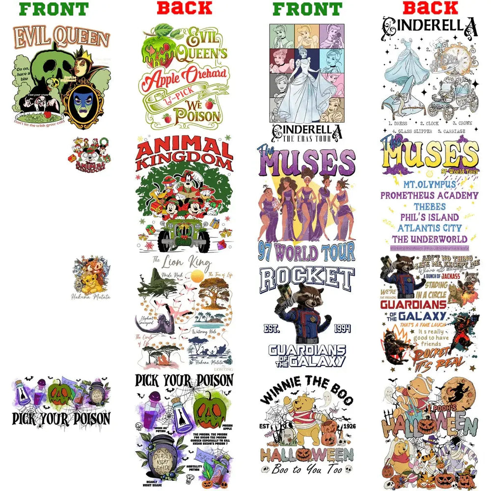 40 Front And Back Pop Culture Mixed Designs Bundle PNG