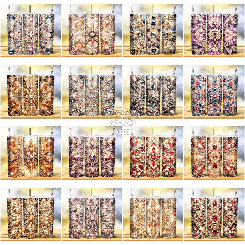 40 Gems Colorful Tumbler Wrap Bundle Jpg