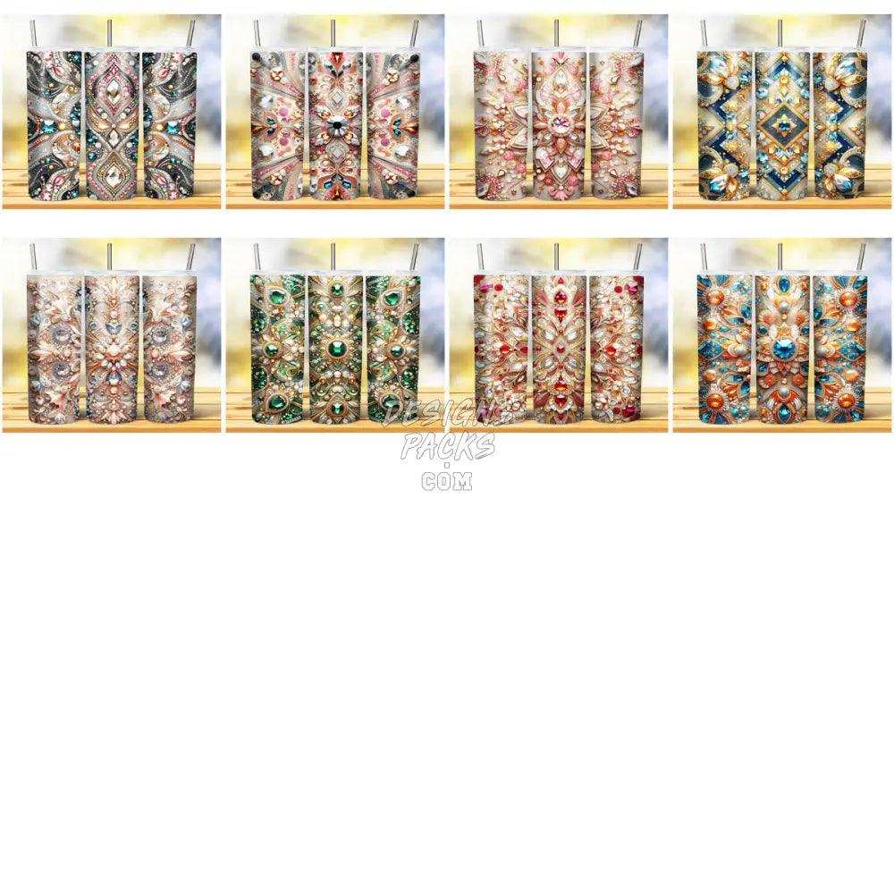 40 Gems Colorful Tumbler Wrap Bundle Jpg