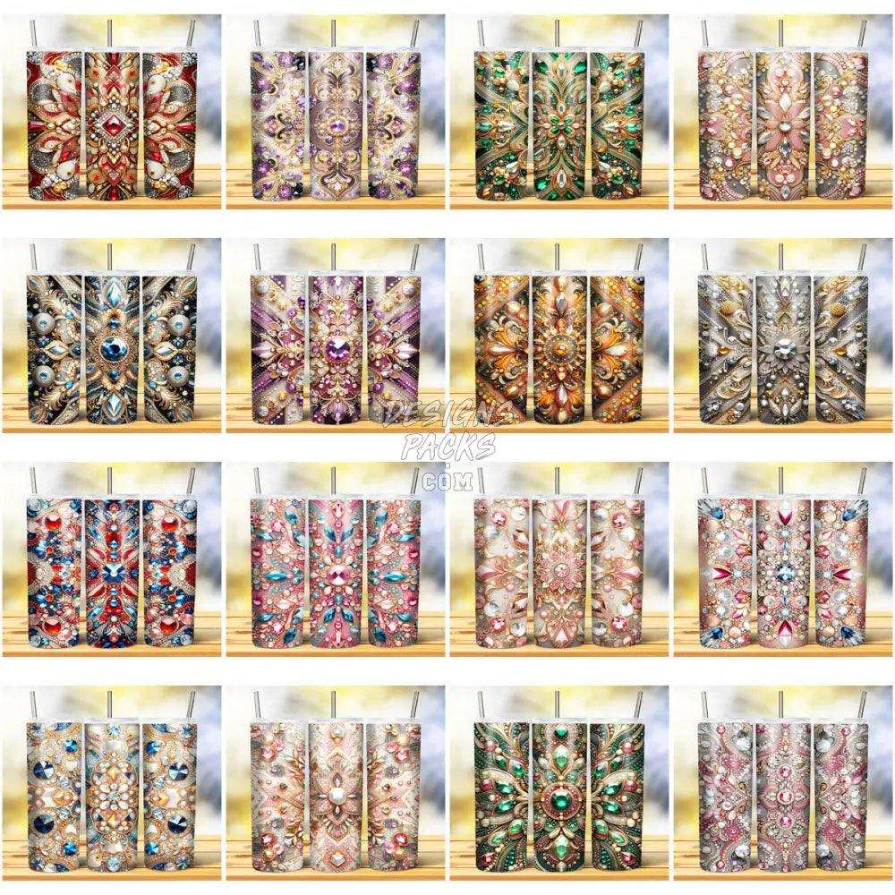 40 Gems Colorful Tumbler Wrap Bundle Jpg