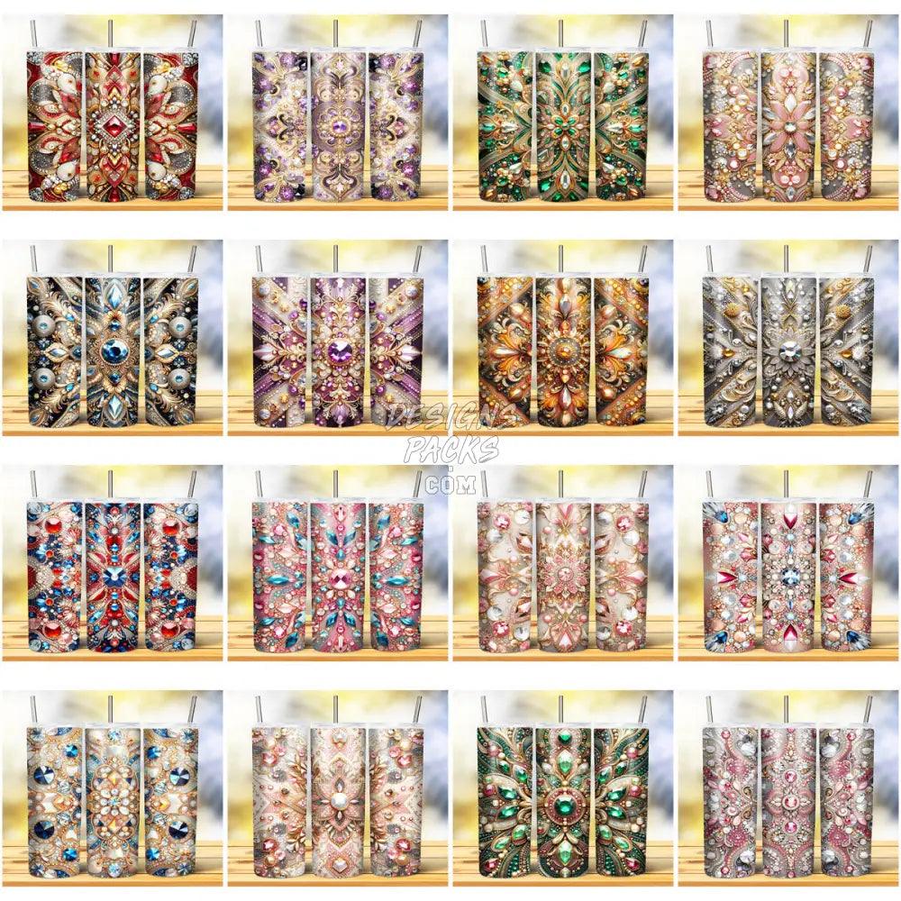 40 Gems Colorful Tumbler Wrap Bundle Jpg