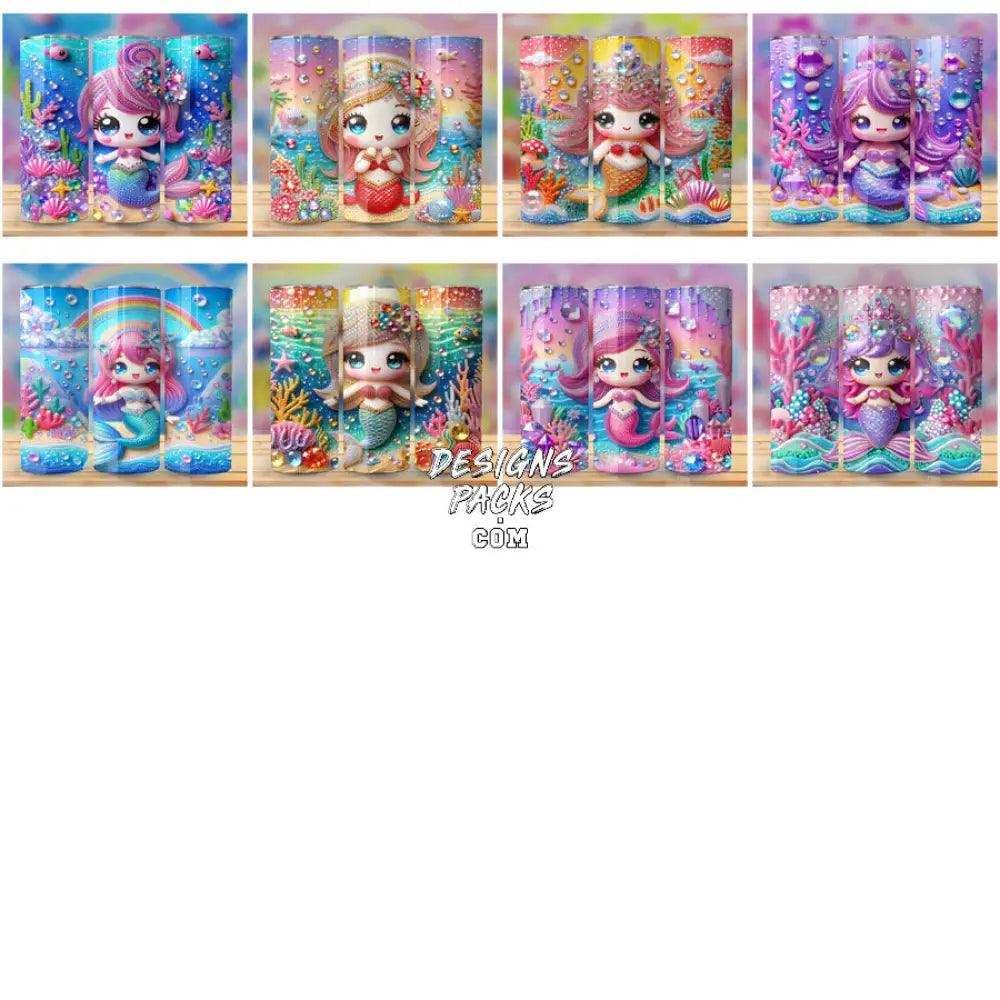 40 Gems Mermaids Tumbler Wrap Bundle Jpg