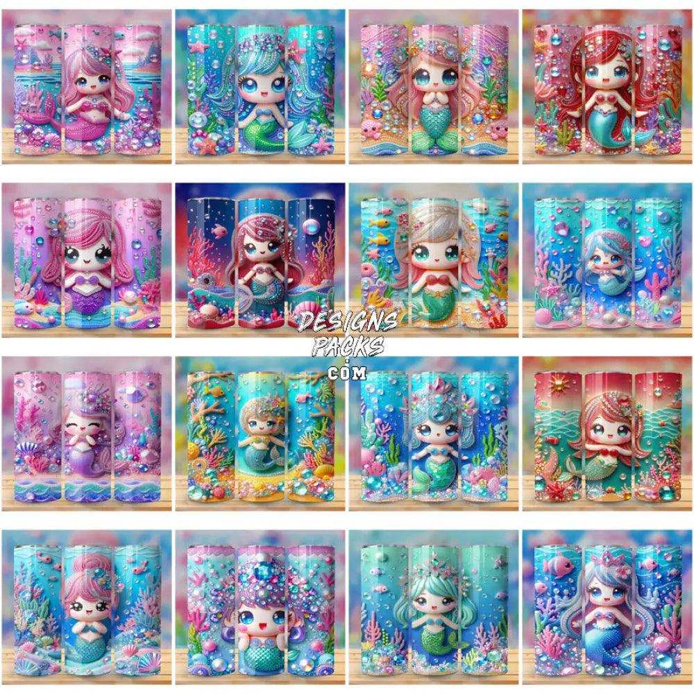 40 Gems Mermaids Tumbler Wrap Bundle Jpg