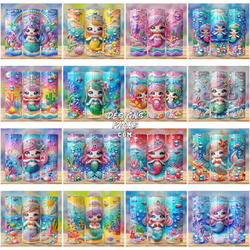 40 Gems Mermaids Tumbler Wrap Bundle Jpg