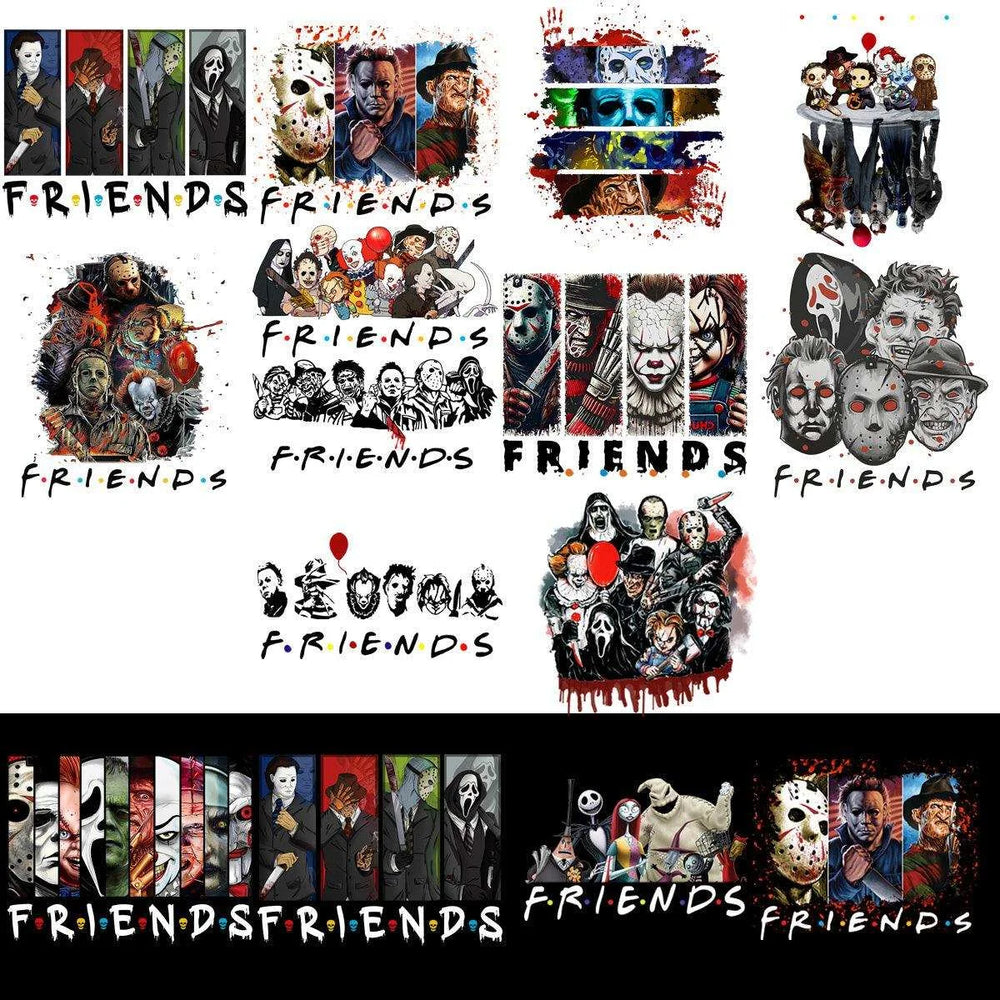 40 Halloween Slashers Friends Horror Movie Designs Bundle PNG