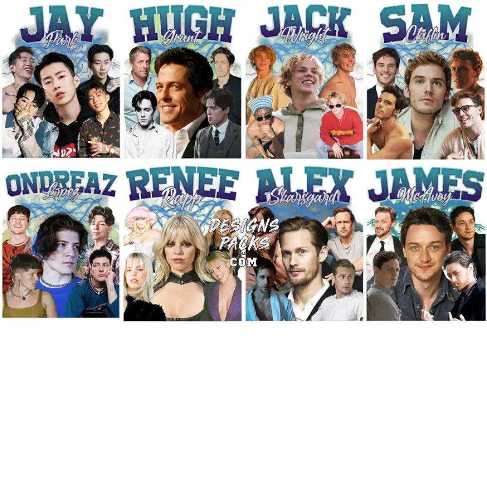 40 Iconic Artists Movie Serie Tiktok Stars Bootleg Designs Bundle Png