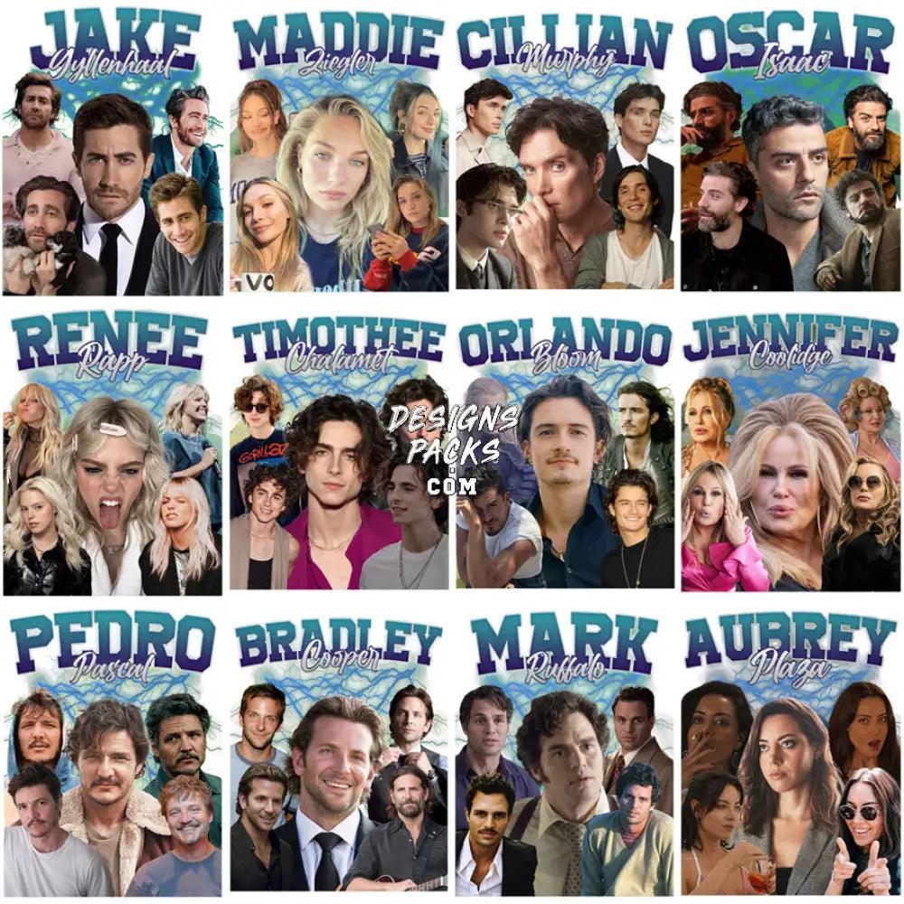 40 Iconic Artists Movie Serie Tiktok Stars Bootleg Designs Bundle Png