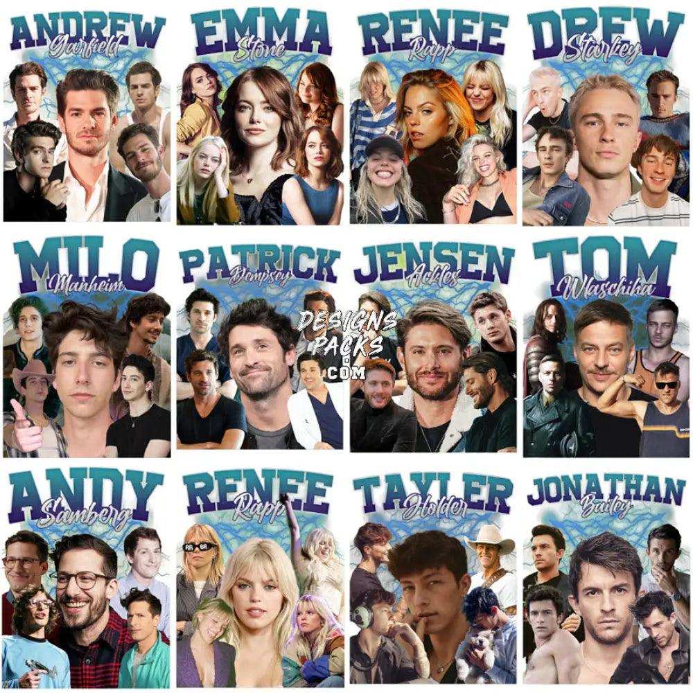 40 Iconic Artists Movie Serie Tiktok Stars Bootleg Designs Bundle Png