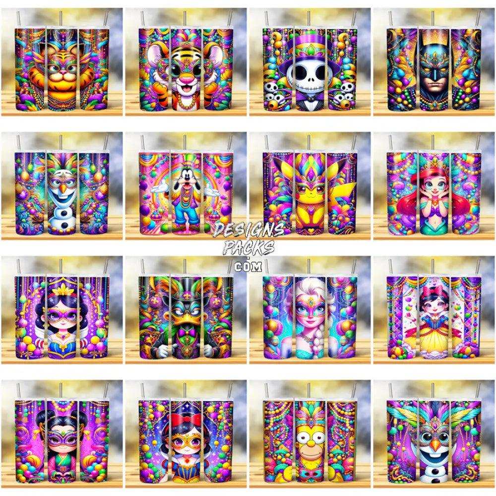 40 Mardi Gras Cartoons Tumbler Wrap Bundle Jpg