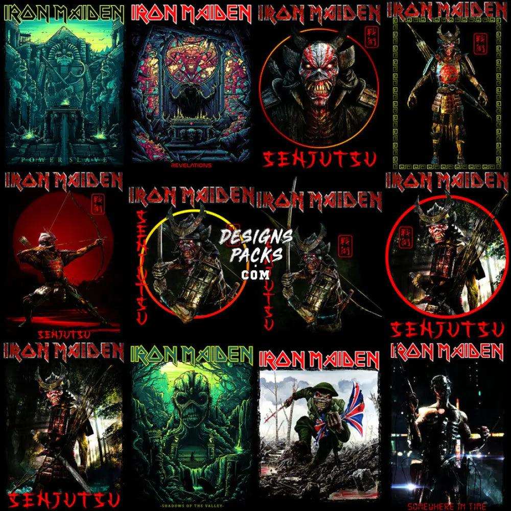 40 Rock Music Metal Iron Band Halftone Designs Bundle Png
