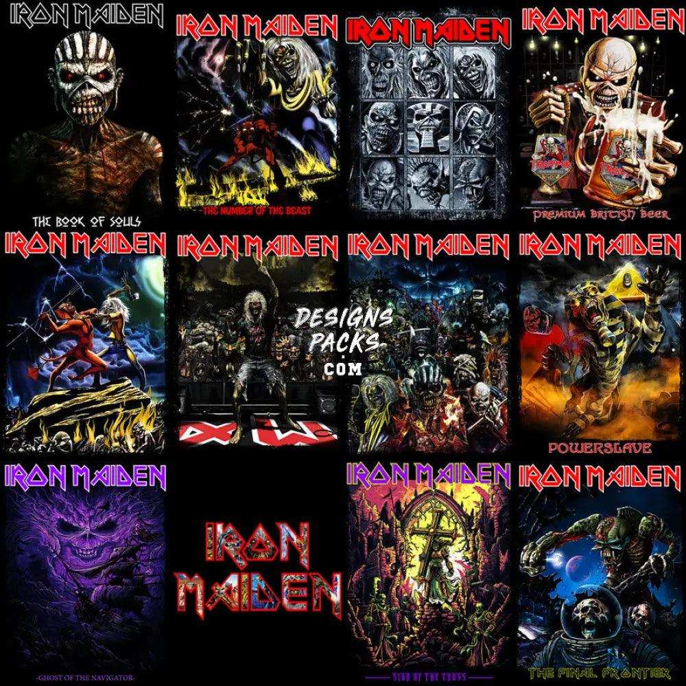 40 Rock Music Metal Iron Band Halftone Designs Bundle Png