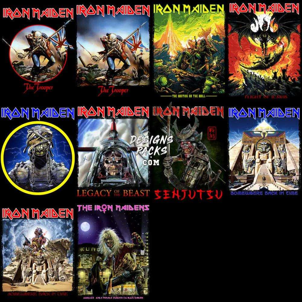 40 Rock Music Metal Iron Band Halftone Designs Bundle Png