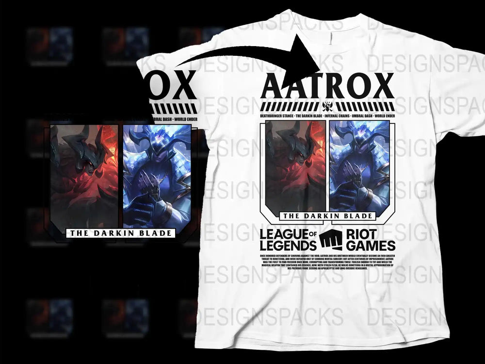 League of Legends Aatrox T-Shirt, Gamer Clothing, The Darkin Blade Graphic Tee, Gaming Merchandise, Riot Games Apparel