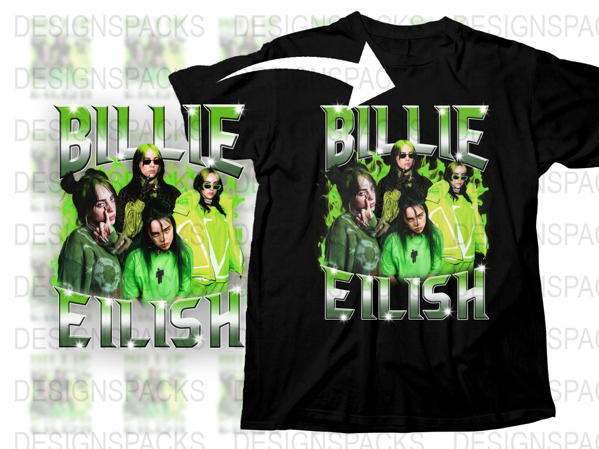 Artist Themed Graphic T-Shirt, Bold Green Pop Music Star Design, Trendy All-Over Print Top, Casual Streetwear Fashion