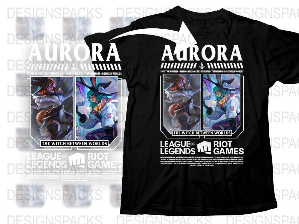 Aurora League of Legends T-Shirt, Riot Games Witch Between Worlds Graphic Tee