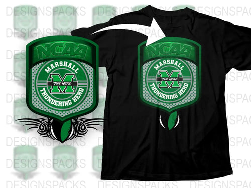 Marshall University Thundering Herd T-Shirt NCAA Sports Fan Apparel Black Tee