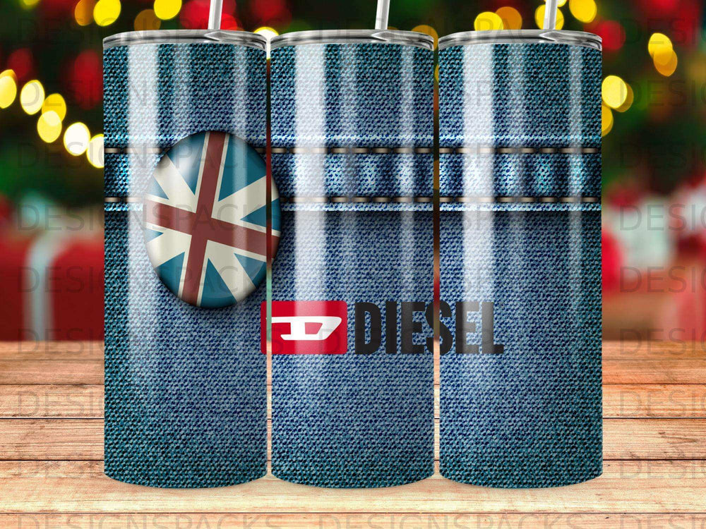 Jeans Style Striped Union Jack Diesel Logo Tumbler product type