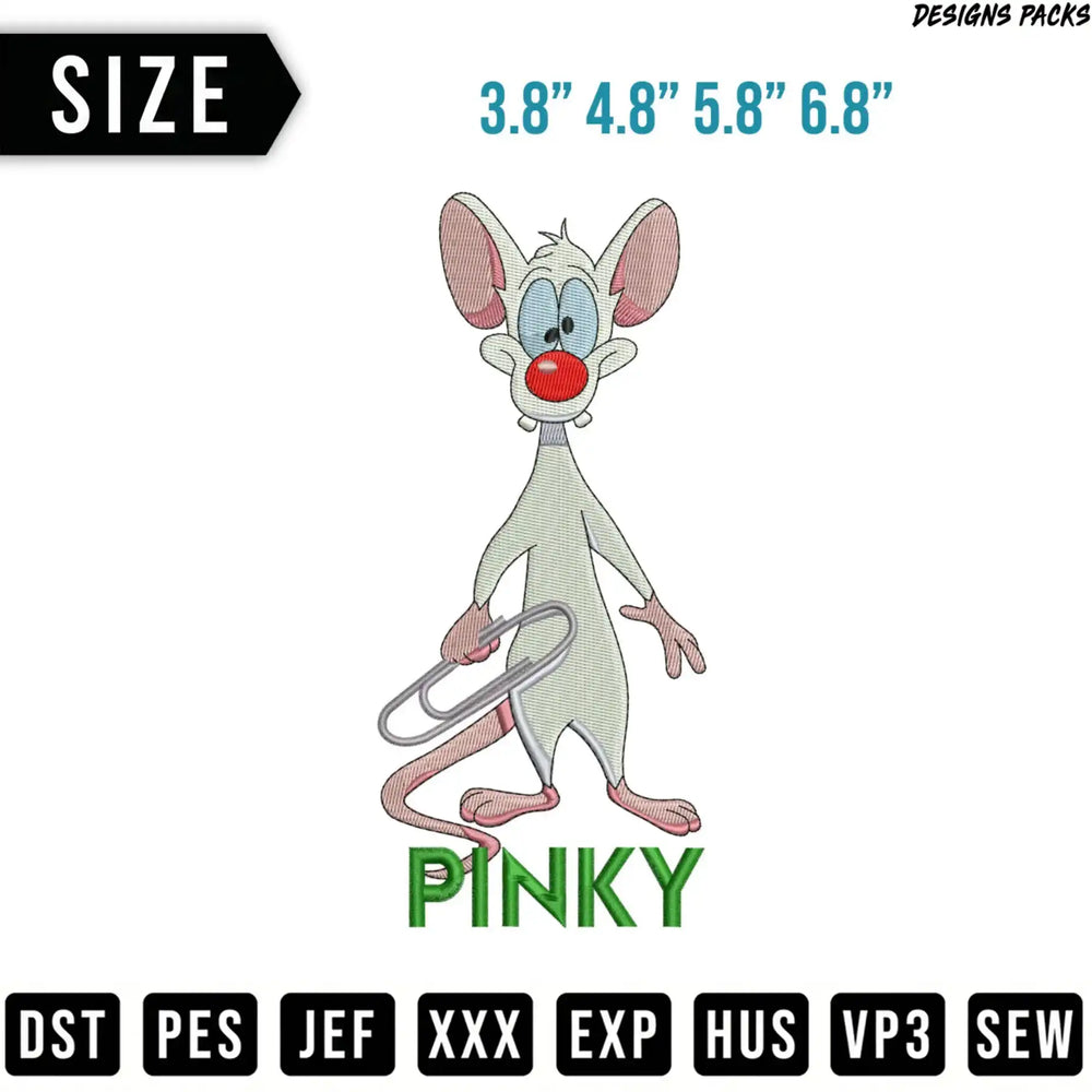 Pinky the mouse from Animaniacs holding a paperclip, with size and format options.