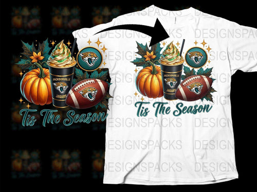 Jacksonville Jaguars T-Shirt, Pumpkin Spice Latte Design, Football Season Tailgate Apparel