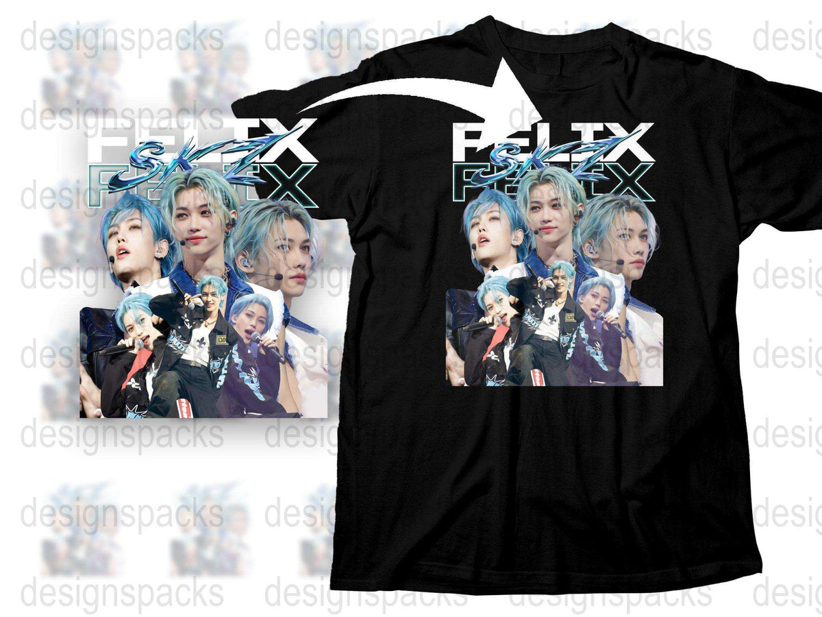 Trendy Graphic T-Shirt with Blue-haired Singer, Stylish Pop Music Fan Apparel, Unisex Cotton Tee