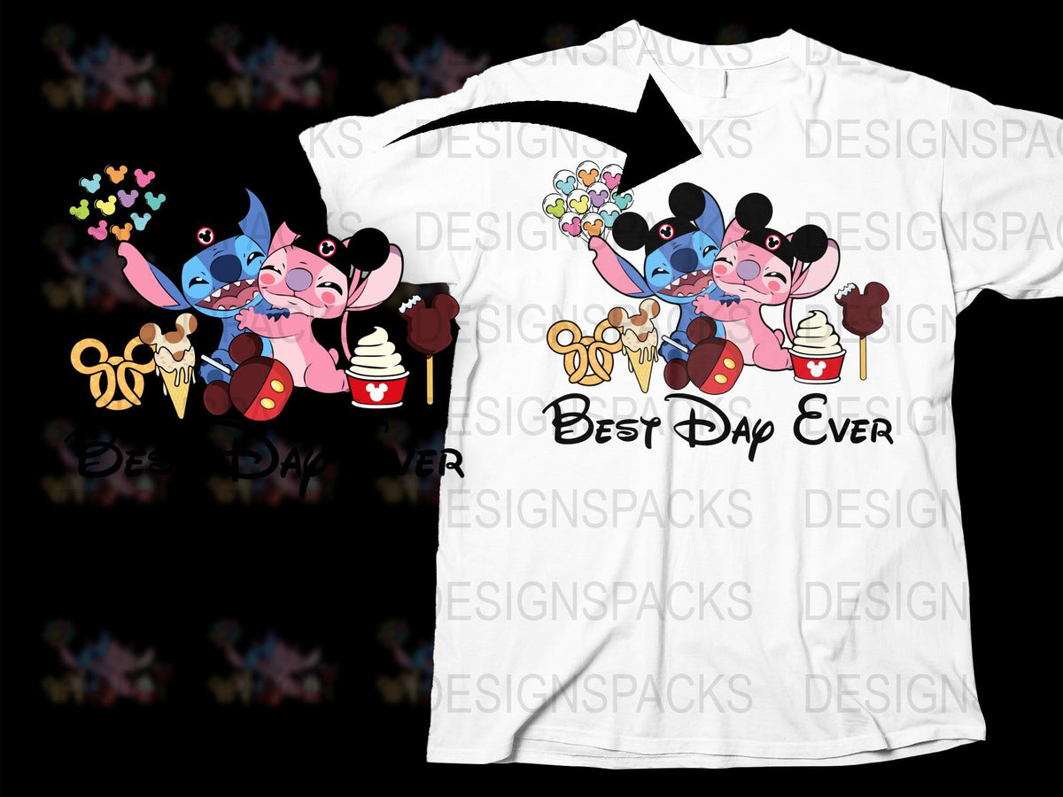 Cartoon Alien Best Day Ever T-Shirt, Cute Character Ice Cream Graphic Tee, Fun Kids and Adult Summer Apparel