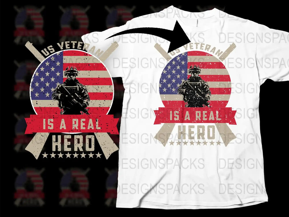 US Veteran Hero Graphic T-Shirt, Patriotic American Flag Tee, Military Appreciation Unisex Shirt
