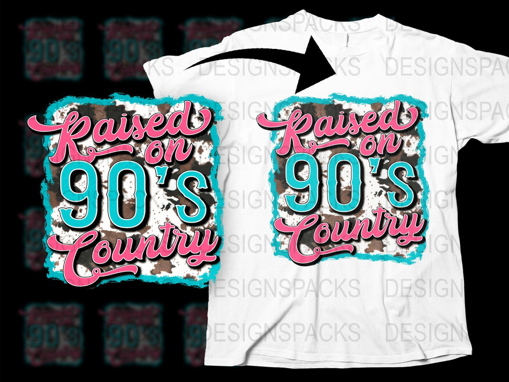 Raised on 90's Country T-Shirt, Retro Music Fan Tee, Vintage Style Graphic Shirt, Gift for Music Lovers