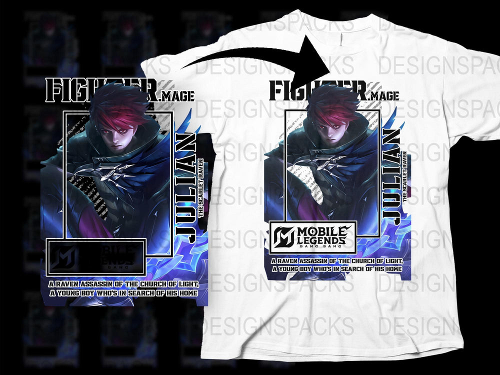 Mobile Legends Fighter T-Shirt, Anime Design, Draven Assassin Graphic Tee, Gamer Apparel