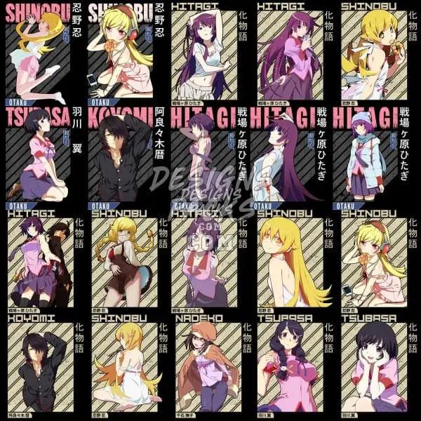 41 Bakemonogatari Anime Designs Bundle PNG designspacks