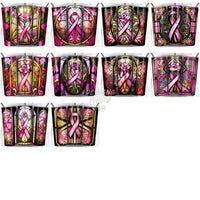 Load image into Gallery viewer, 41 Breast Cancer Stained Glass Tumbler Wrap Bundle Jpg
