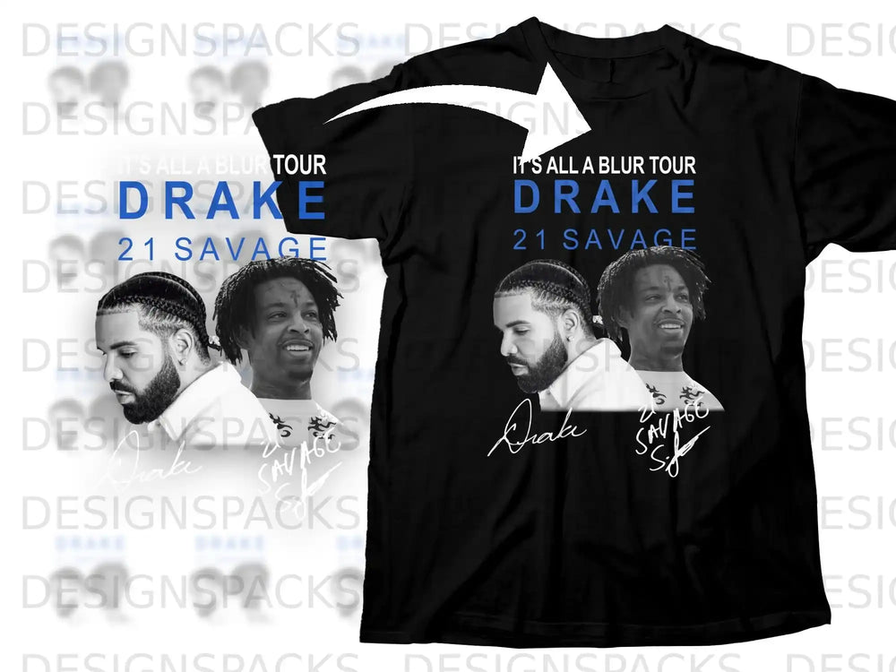 Drake and 21 Savage "It's All A Blur Tour" t-shirt.