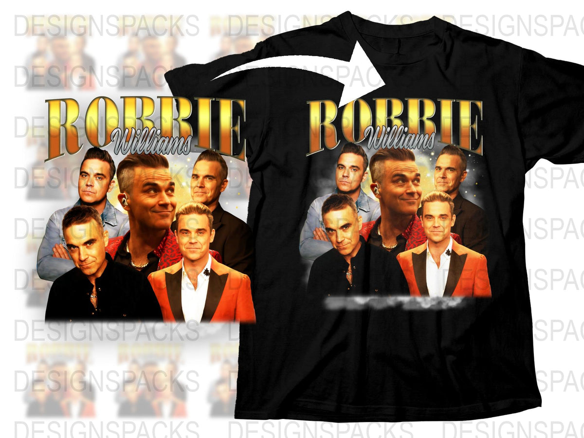 Robbie Williams Graphic T-Shirt, Vintage Pop Music Fan Tee, Comfortable Cotton Shirt, Gift for Music Lovers