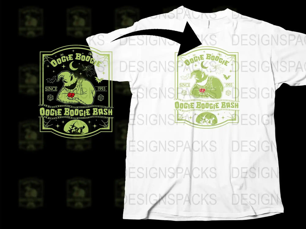 Oogie Boogie Bash Graphic T-Shirt, Nightmare Before Christmas Inspired Tee, Unisex Halloween Shirt Design, Unique Spooky Apparel