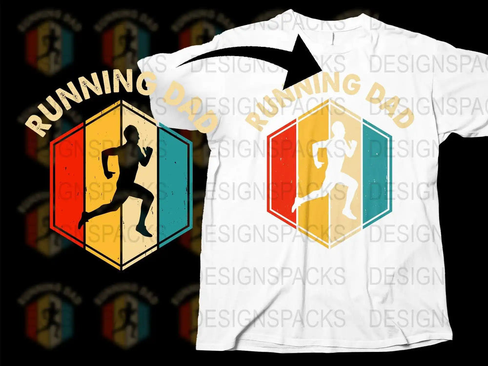 Running Dad T-Shirt, Vintage Retro Style Graphic Tee, Father's Day Running Gift, Athletic Parent Apparel