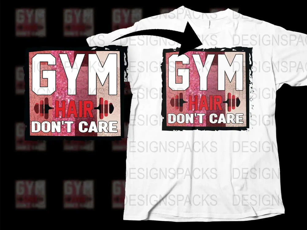 Gym Hair Don't Care Workout T-Shirt, Funny Gym Shirt, Fitness Apparel, Casual Athleisure Wear, Unisex Gym Top