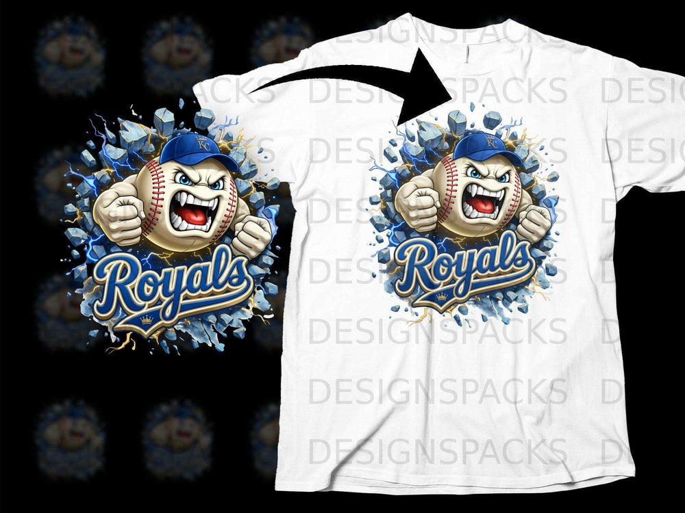 Fierce Royals Baseball Character Graphic T-shirt Design