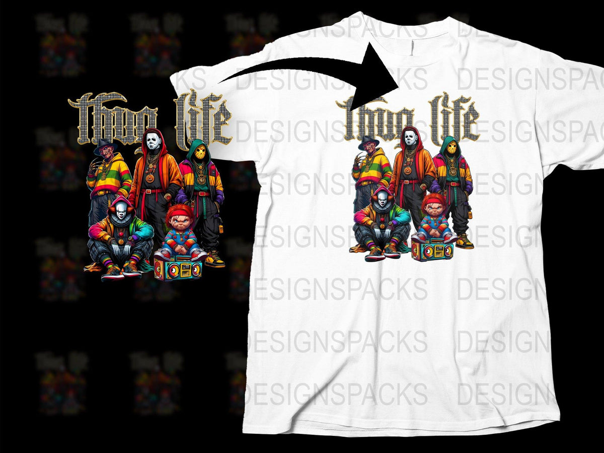 Colorful Urban Art T-Shirt, Graffiti Style Hooded Figures, Streetwear Graphic Tee, Unisex Fashion Top