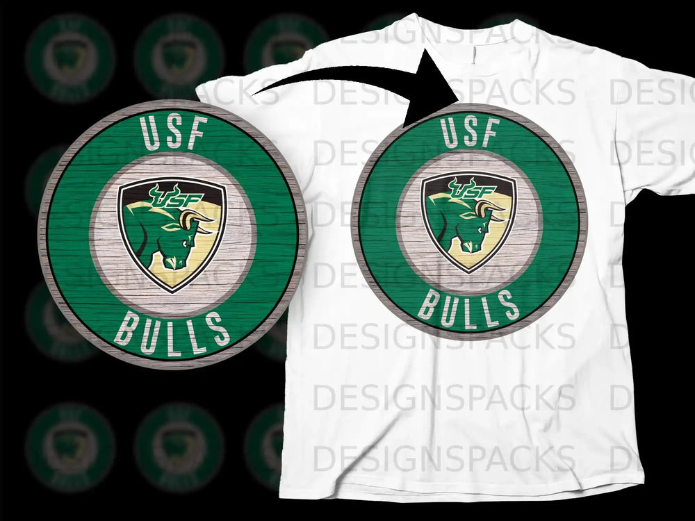 USF Bulls Design with Green and White Circle Shirt