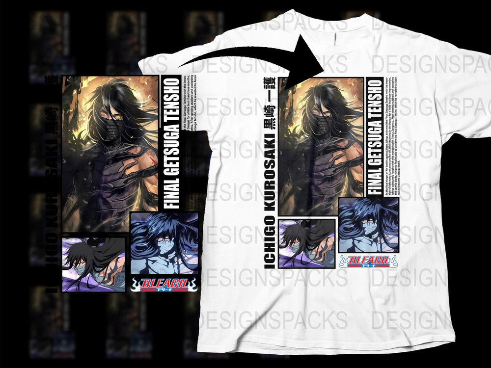 Anime Graphic T-Shirt, Unisex Manga Character Tee, Dark Warrior Printed Cotton Shirt, Fan Art Apparel