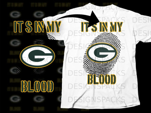 Its In My Blood Fingerprint Logo Design T-Shirt