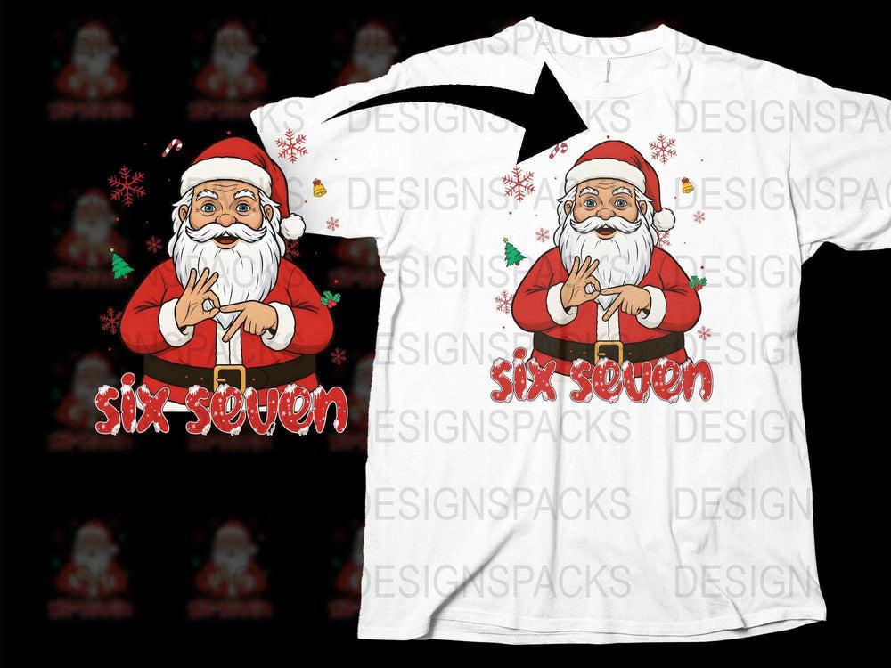 Festive Santa Claus T-Shirt, Christmas Graphic Tee, Holiday Apparel, Unisex Adult Clothing
