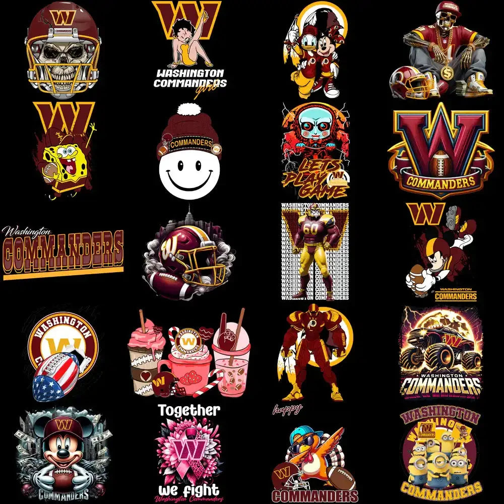 42 Washington Commanders V1 Football Designs Bundle PNG