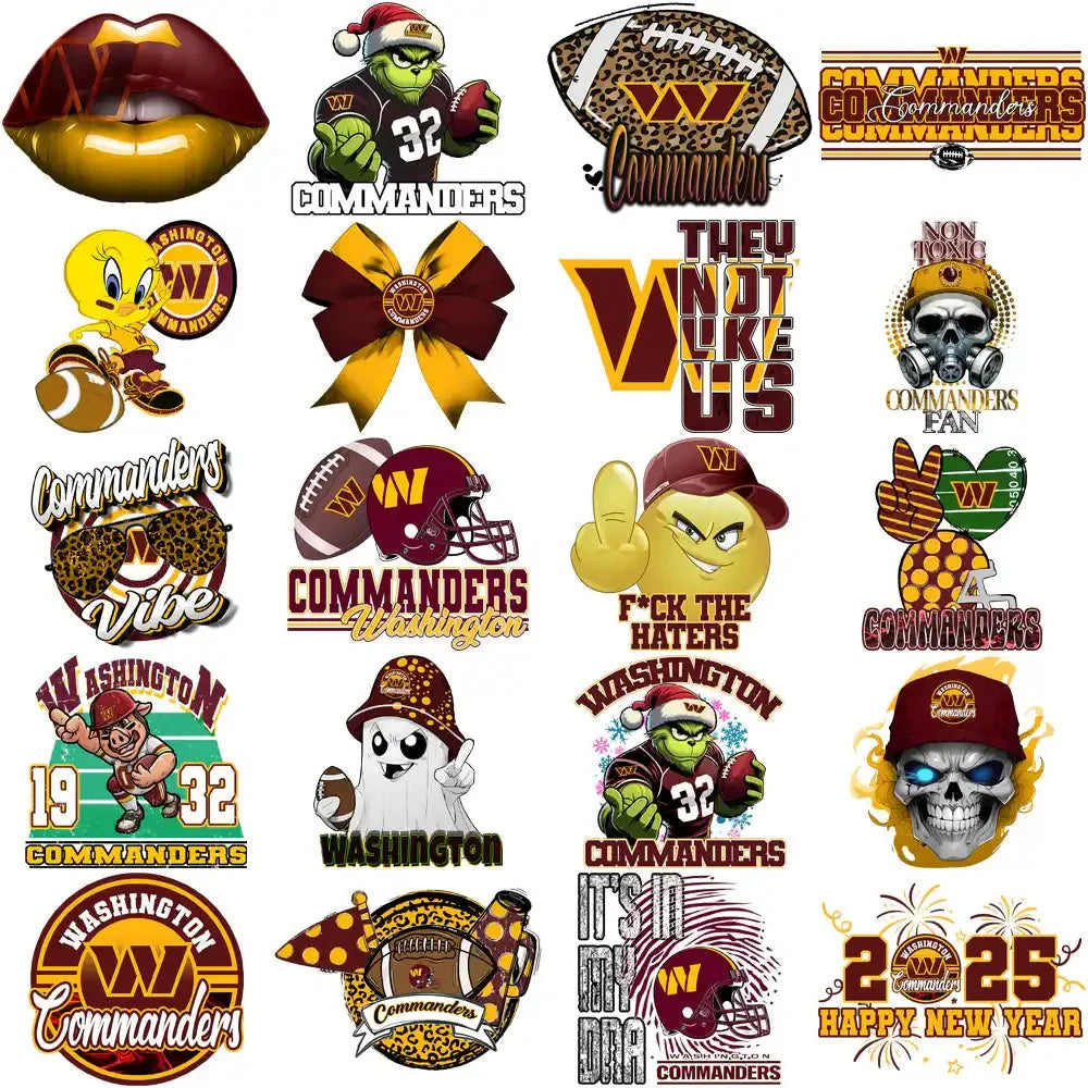 42 Washington Commanders V1 Football Designs Bundle PNG