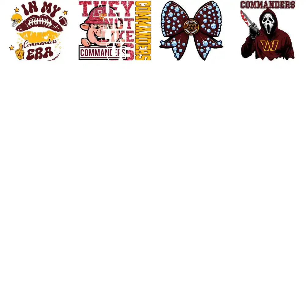 42 Washington Commanders V1 Football Designs Bundle PNG