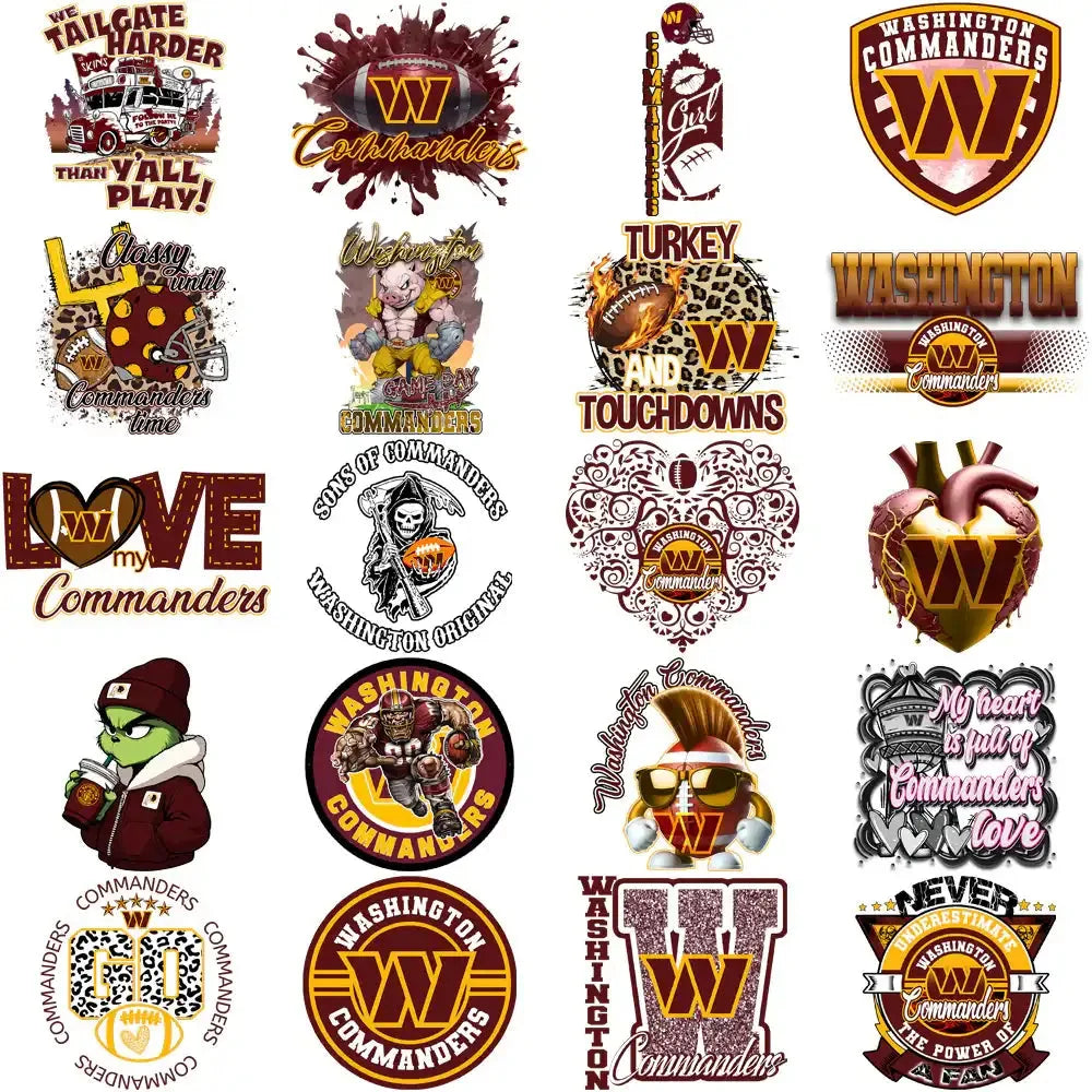 42 Washington Commanders V2 Football Designs Bundle PNG