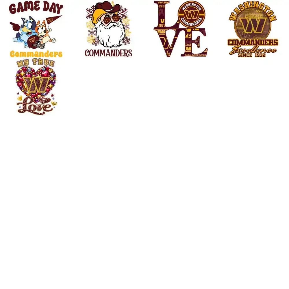 42 Washington Commanders V2 Football Designs Bundle PNG