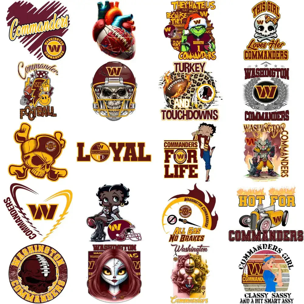 42 Washington Commanders V4 Football Designs Bundle PNG
