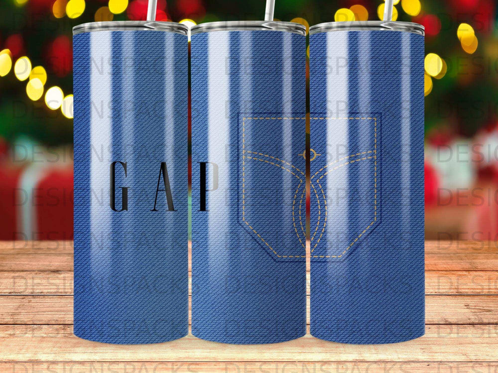 Blue Jeans Pattern GAP Logo Tumbler Pocket Design product type